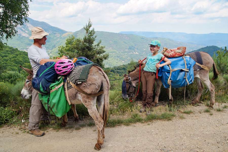 Eselwandern in den südlichen Cevennen - Familien & Esel